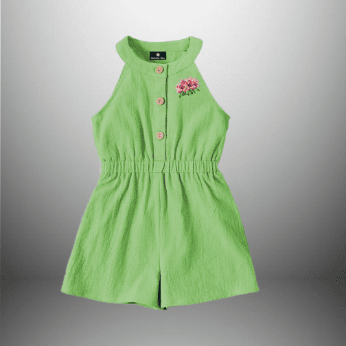 Girls Jumpsuit with Floral Motif-RKFCW380
